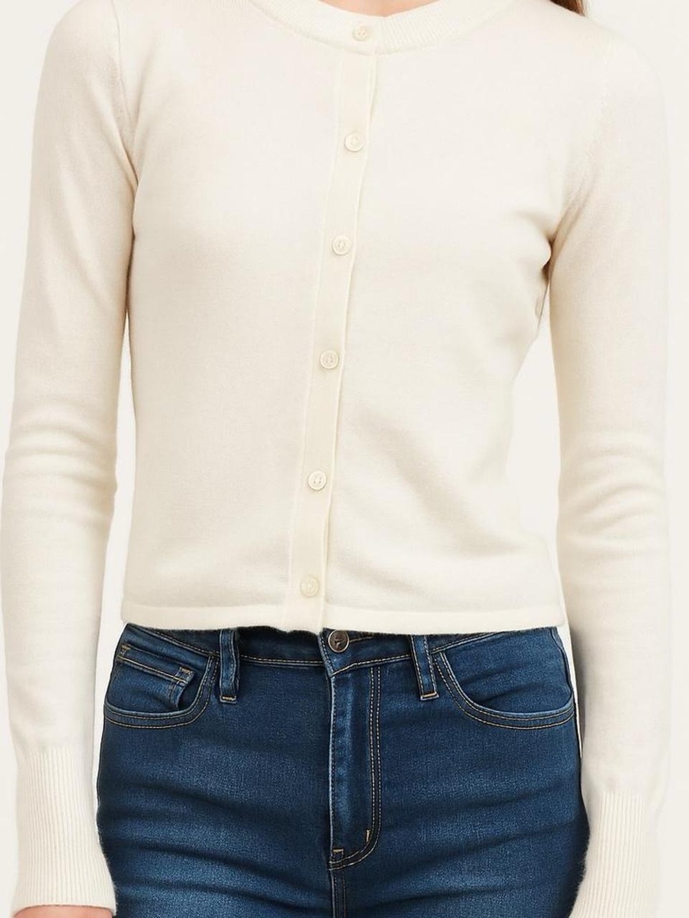 Wild Fable Ivory Button Front Cropped Cardigan Sweater XXS Soft Knit Preppy